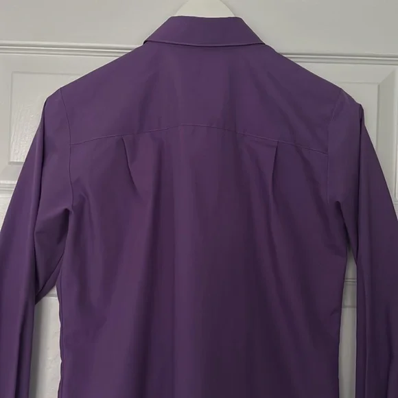 Foxcroft Non-Iron Button-Up Purple Shirt Size 4P - Picture 5 of 8